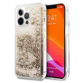 Guess GUOHCP14LGLHFLGO iPhone 14 Pro 6,1" złoty/gold hardcase Glitter Charms