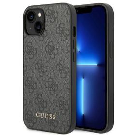 Guess GUHCP14MG4GFGR iPhone 14 Plus / 15 Plus 6.7" szary/grey hard case 4G Metal Gold Logo