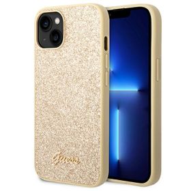 Guess GUHCP14MHGGSHD iPhone 14 Plus / 15 Plus 6.7" złoty/gold hard case Glitter Script