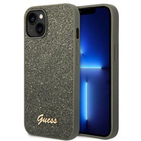 Guess GUHCP14SHGGSHN iPhone 14 / 15 / 136.1" zielony/green hard case Glitter Script