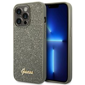 Guess GUHCP14LHGGSHN iPhone 14 Pro6,1" zielony/green hard case Glitter Script