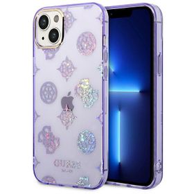 Guess GUHCP14MHTPPTL iPhone 14 Plus/ 15 Plus 6.7" liliowy/lilac hard case Peony Glitter