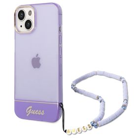 Guess GUHCP14MHGCOHU iPhone 14 Plus/ 15 Plus 6.7" fioletowy/purple hardcase Translucent Pearl Strap