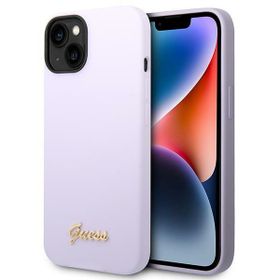 Guess GUHCP14MSLSMU iPhone 14 Plus/ 15 Plus 6.7" fioletowy/purple hard case Silicone Vintage Gold Logo