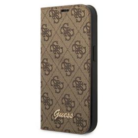 Guess GUBKP14LHG4SHW iPhone 14 Pro brązowy/brown book 4G Vintage Gold Logo