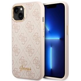 Guess GUHCP14SHG4SHP iPhone 14 / 15 / 136.1" różowy/pink hard case 4G Vintage Gold Logo
