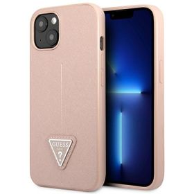 Guess GUHCP14SPSATLP iPhone 14 / 15 / 13 6.1" różowy/pink hardcase SaffianoTriangle Logo