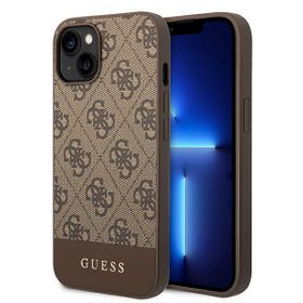 Guess GUHCP14SG4GLBR iPhone 14 / 15 / 136.1" brązowy/brown hard case 4G Stripe Collection