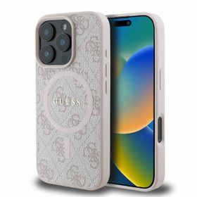 Guess GUHMP16LG4GFRP iPhone 16 Pro6.3" różowy/pink hardcase 4G Ring Classic Logo MagSafe