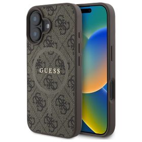 Guess GUHMP16SG4GFRW iPhone 16 6.1" brązowy/brown hardcase 4G Ring Classic Logo MagSafe