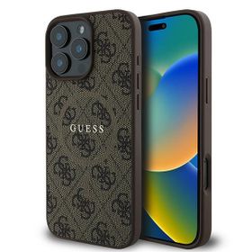 Guess GUHMP16LG4GFRW iPhone 16 Pro6.3" brązowy/brown hardcase 4G Ring Classic Logo MagSafe
