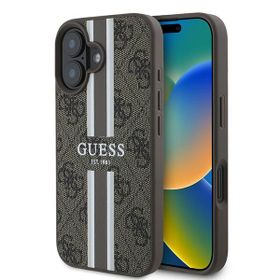 Guess GUHMP16MP4RPSW iPhone 16 Plus brązowy/brown hardcase 4G Printed Stripes MagSafe