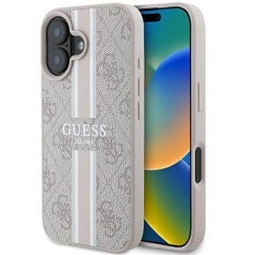 Guess GUHMP16SP4RPSP iPhone 16 6.1"różowy/pink hardcase 4G Printed Stripes MagSafe