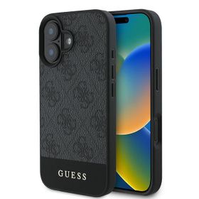 Guess GUHCP16SG4GLGR iPhone 16 6.1" szary/grey hardcase 4G Bottom Stripe