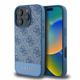 Guess GUHCP16LG4GLBL iPhone 16 Pro 6.3" niebieski/blue hardcase 4G Bottom Stripe