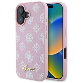 Guess GUHMP16SPGPYSP iPhone 16 6.1" różowy/pink hardcase Peony Script MagSafe