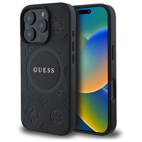 Guess GUHMP16XPSAPSMEK iPhone 16 Pro Max 6.9" czarny/black hardcase Saffiano Peony Classic Logo MagSafe