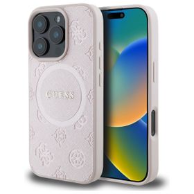Guess GUHMP16XPSAPSMEP iPhone 16 Pro Max 6.9" różowy/pink hardcase Saffiano Peony Classic Logo MagSafe