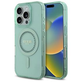 Guess GUHMP16XPFTDTEN iPhone 16 Pro Max 6.9" zielony/green hardcase IML Rhinestones MagSafe