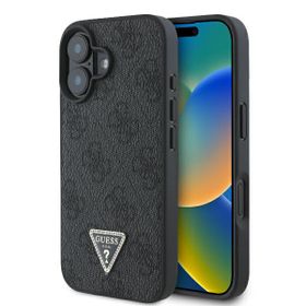 Guess GUHCP16MP4TDPK iPhone 16 Plus 6.7" czarny/black hardcase Leather 4G Triangle Strass