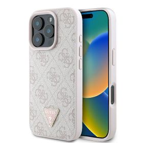 Guess GUHCP16LP4TDPP iPhone 16 Pro różowy/pink hardcase Leather 4G Triangle Strass