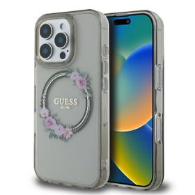 Guess GUHMP16LHFWFCK iPhone 16 Pro czarny/black hardcase IML Flowers Wreath MagSafe