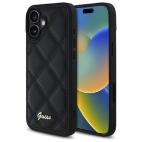Guess GUHCP16MPSQSQSK iPhone 16 Plus 6.7" czarny/black hardcase Quilted Metal Logo