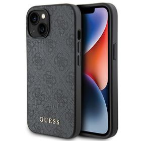 Guess GUHCP15MG4GFGR iPhone 15 Plus / 14 Plus 6.7" szary/grey hard case 4G Metal Gold Logo