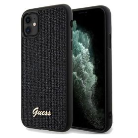 Guess GUHCN61PMSDGSK iPhone 11 / Xr 6.1" czarny/black hardcase Disco Metal Script