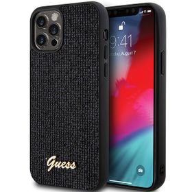 Guess GUHCP12MPMSDGSK iPhone 12/12 Pro 6.1" czarny/black hardcase Disco Metal Script