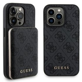 Zestaw Guess GUBPM5P15L4GEMGK iPhone15 Pro 6.1" hardcase + Powerbank 5000mAh MagSafe czarny/black 4G Metal Logo