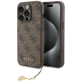 Guess GUHCP15LGF4GBR iPhone 15 Pro 6.1" brązowy/brown hardcase 4G Charms Collection