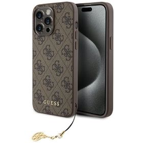 Guess GUHCP15XGF4GBR iPhone 15 Pro Max 6.7" brązowy/brown hardcase 4G Charms Collection