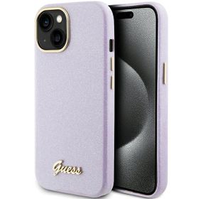 Guess GUHCP15SPGMCSL iPhone 15 / 14 / 13 6.1" liliowy/lilac hardcase Glitter Glossy Script