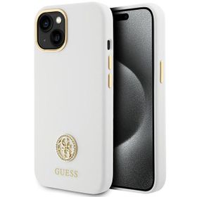 Guess GUHCP15SM4DGPH iPhone 15 / 14 / 13 6.1" biały/white hardcase Silicone Logo Strass 4G