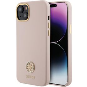 Guess GUHCP15M4DGPP iPhone 15 Plus / 14 Plus 6.7" jasnoróżowy/pink hardcase Silicone Logo Strass 4G