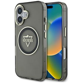 Etui Guess IML Metal Mountain Logo       MagSafe do iPhone 16 czarny