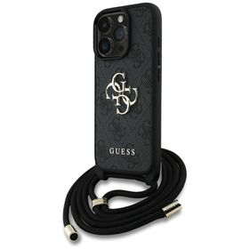 Etui Guess 4G Big Logo Cord Stap         Crossbody do iPhone 16 Pro Max czarny