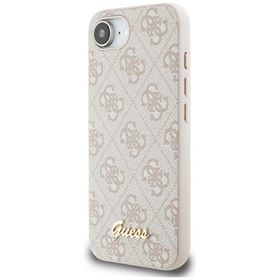 Etui Guess 4G Script Logo MagSafe do     iPhone 16e / 17e różowy