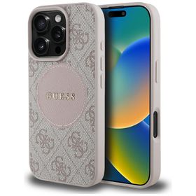 Etui Guess 4G Circle Classic Logo        MagSafe do iPhone 16 Pro różowy