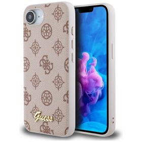 Etui Guess Peony Script Logo MagSafe do  iPhone 16e / 17e brązowy