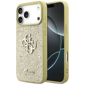 Etui Guess Fixed Glitter Big 4G do       iPhone 17 Pro Max złoty