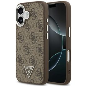 Etui Guess 4G Triangle Logo MagSafe do   iPhone 17 brązowy srebrny