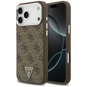 Etui Guess 4G Triangle Logo MagSafe do   iPhone 17 Pro Max brązowy srebrny