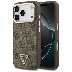 Etui Guess 4G Triangle Logo MagSafe doiPhone 17 Pro brązowy złoty