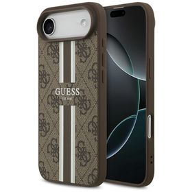 Etui Guess 4G Printed Stripes MagSafe do iPhone Air brązowy