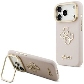 Etui Guess Grained Big 4G & Stand Camera do iPhone 17 Pro różowy