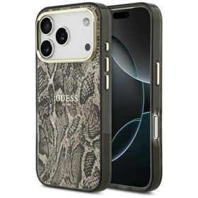 Etui Guess Python Pattern MagSafe do iPhone 17 Pro brązowy