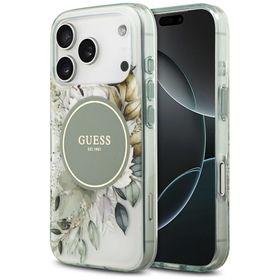 Etui Guess IML Flower & Tonal Circle     MagSafe do iPhone 17 Pro zielony