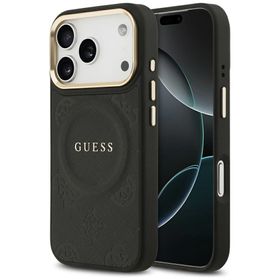 Etui Guess Peony Hot Stamp MagSafe do    iPhone 17 Pro czarny
